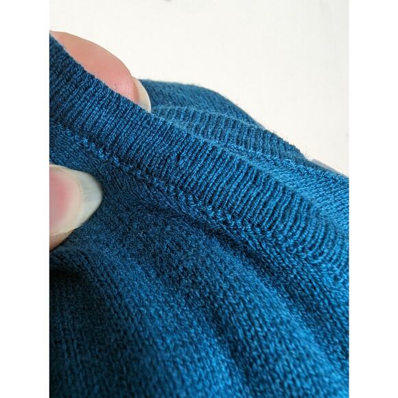 NWT J. Jill Faux Wrap Tie Pullover Long Sleeve Knit Top in Persian Blue - Picture 9 of 9